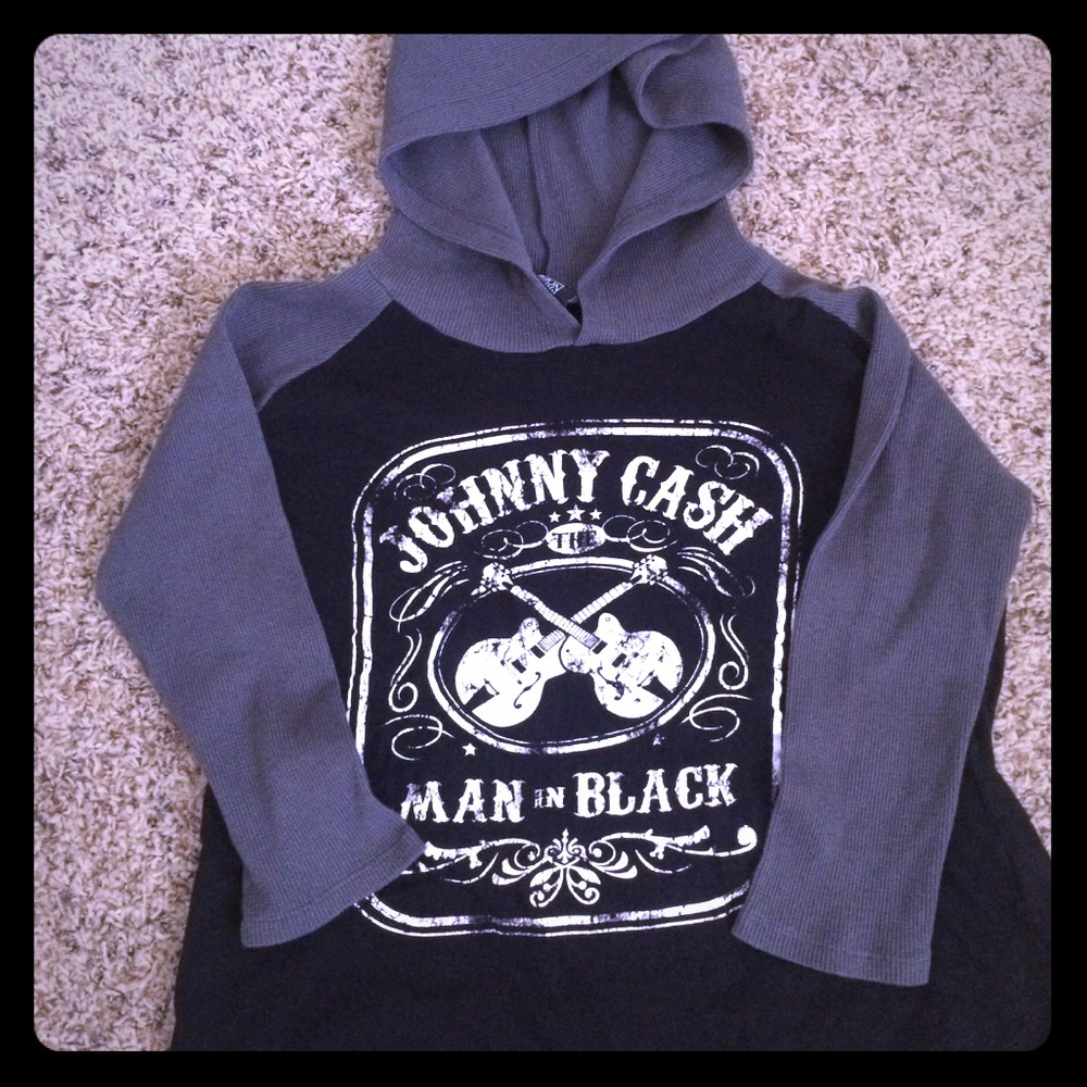 Women’s Johnny cash hooded long sleeve